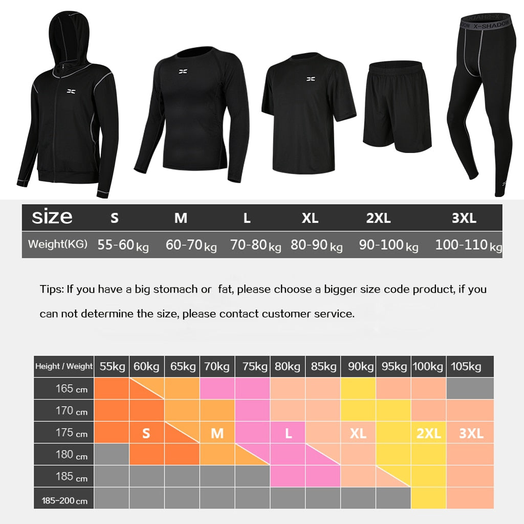 Breathable Men's Gym Fitness Compression Sports Tracksuit