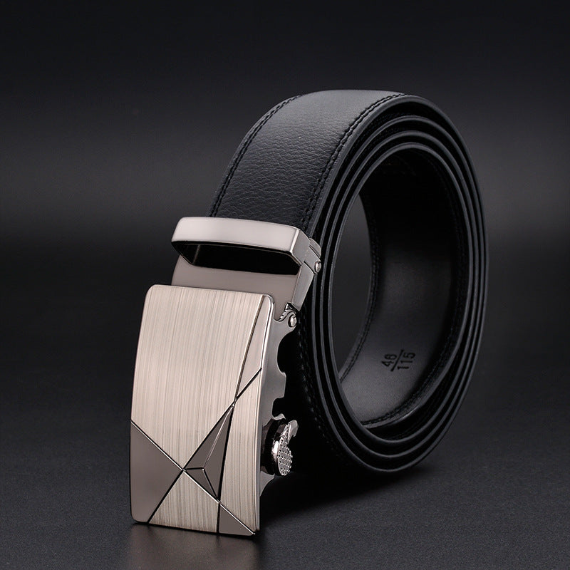 Men's Monochrome Automatic Square Metal Belt Buckle for Business