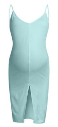 Stylish Loose-Waist Pregnant Party Dress with Splicing