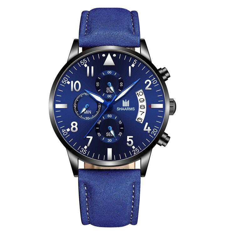 Fashionable Men's Stainless Steel Buckle Wristwatch with Quartz Movement