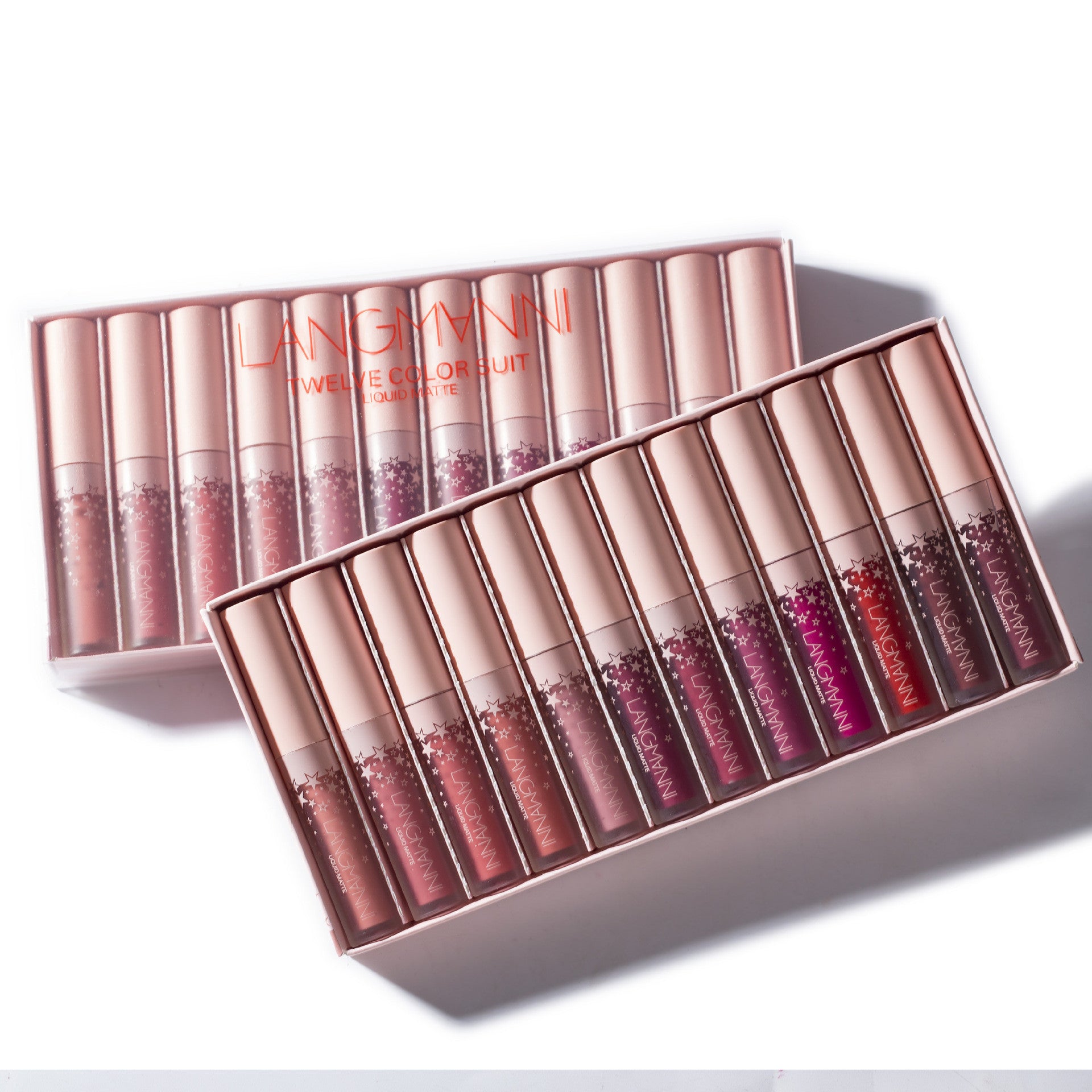Non-Stick and Non-Fading Matte Lip Gloss Set with 12 Colors