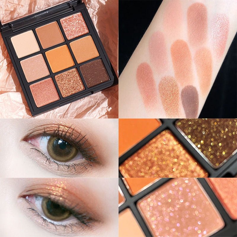 MOONBIFFY 9 - Color Long - Lasting Shimmer Matte Eyeshadow Palette for Korean - Style Makeup