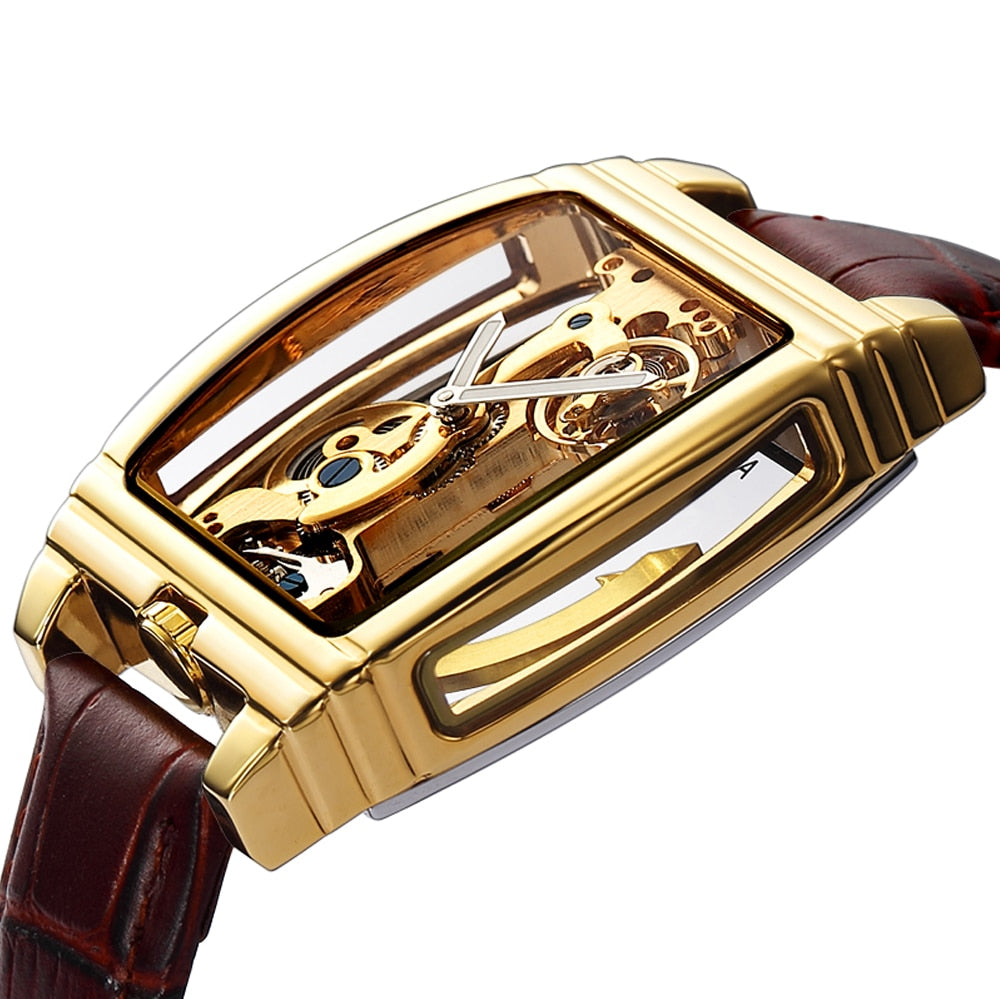 Gorben Luxury Men's Transparent Automatic Self - Winding Mechanical Wristwatch