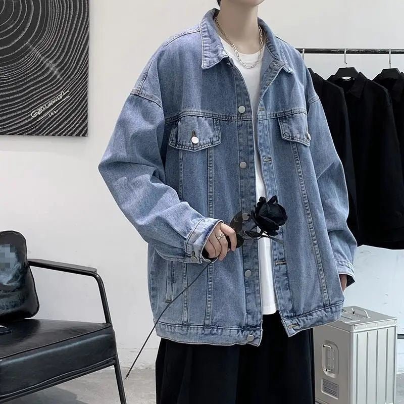 Men's Denim Jacket for Spring and Autumn in the Latest Ins Trend, Boyfriend Style, American Retro and Wild Casual Men's Fashion Outerwear