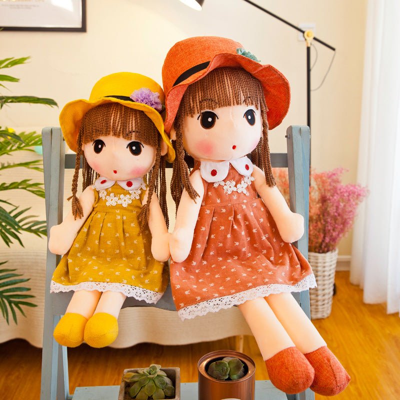 Charming Floral Print Dress - Style Plush Doll for Decoration