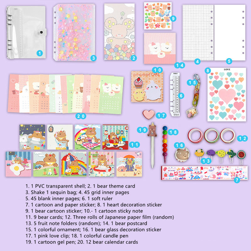 Transparent Loose - leaf Hand Book Gift Box for Girls