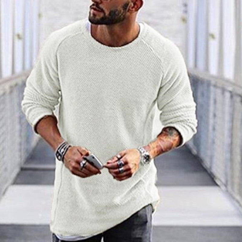 Comfortable Men's Loose-fit Acrylic Sweater in Multiple Colors