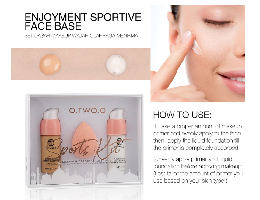 Invisible Pore Moisturizing Makeup Primer and Concealer Liquid Foundation Makeup Set