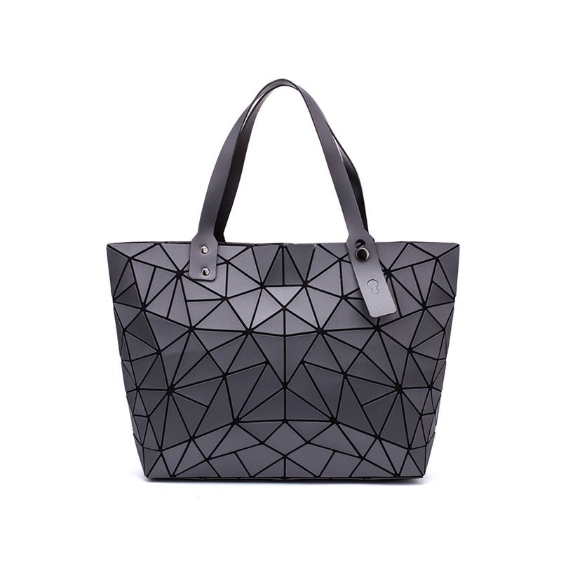 DIOMO Fashionable PU Leather Geometric Design Tote Handbag for Women