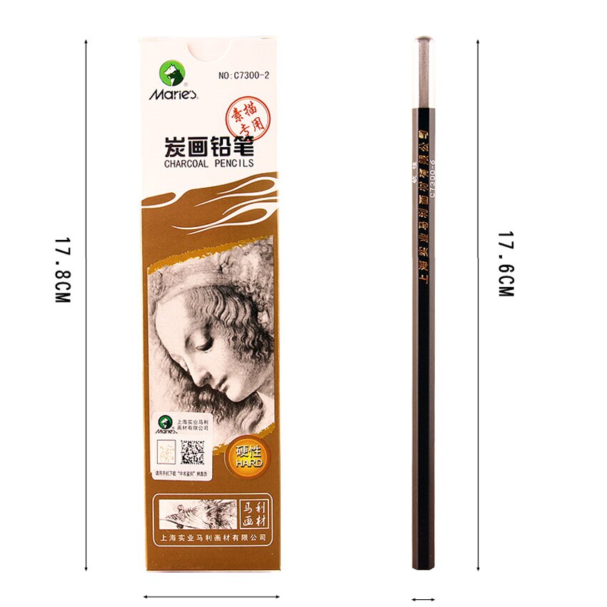 Marie's Charcoal Sketch Pencils: Soft, Medium, Hard for Art & Office Use