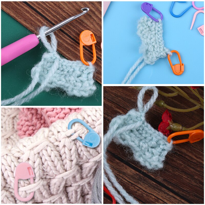 LMDZ Colorful Plastic Locking Stitch Markers for Knitting and Crochet, 150/100/104 Pcs Set