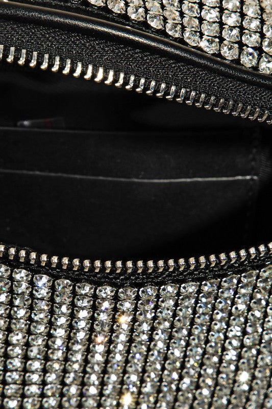 Glamorous Pave Rhinestone Small Crossbody Fashion Bag