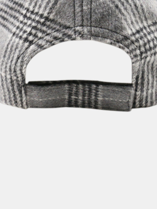 Adjustable Cotton Plaid Baseball Style Cap for Casual Wear