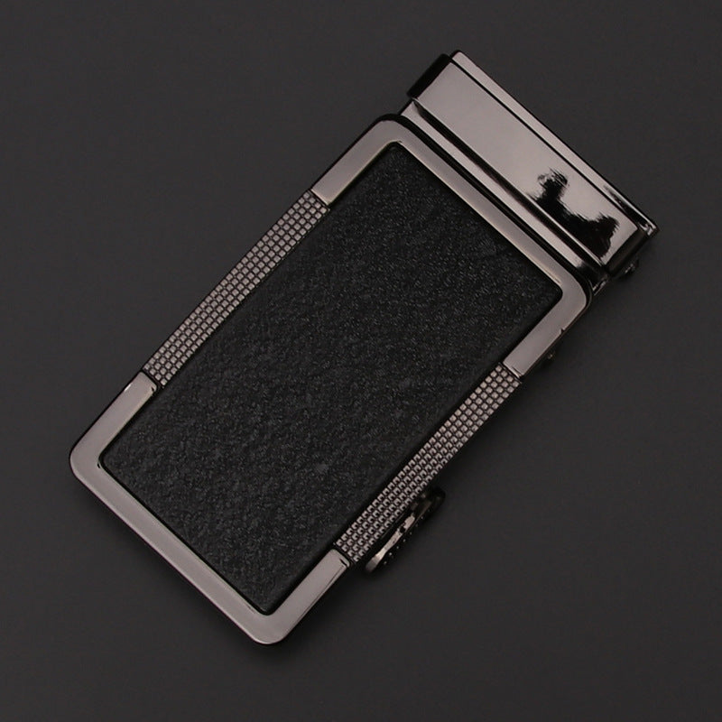 Men's Business Style Automatic Buckle Genuine Leather Belt for All Seasons