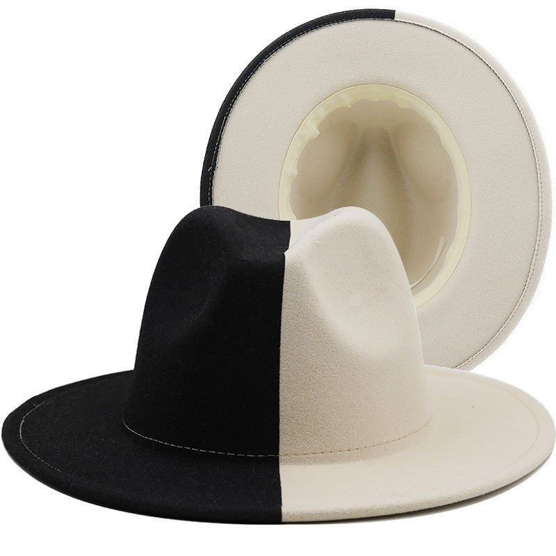 Half-and-Half Style Cotton Fedora Hat for All Seasons