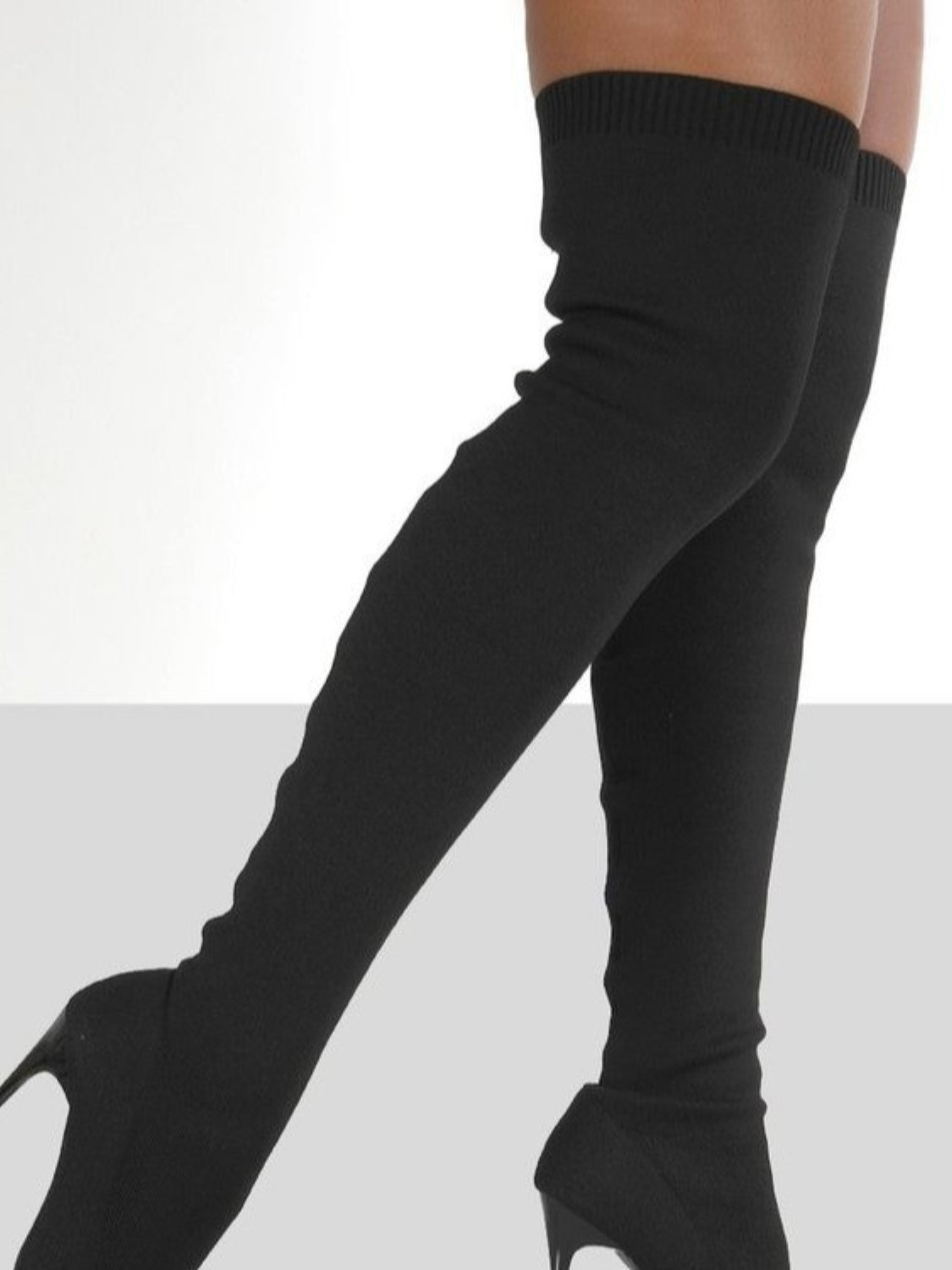 High Heel Pointed Toe Over - Knee Stiletto TPR Boots