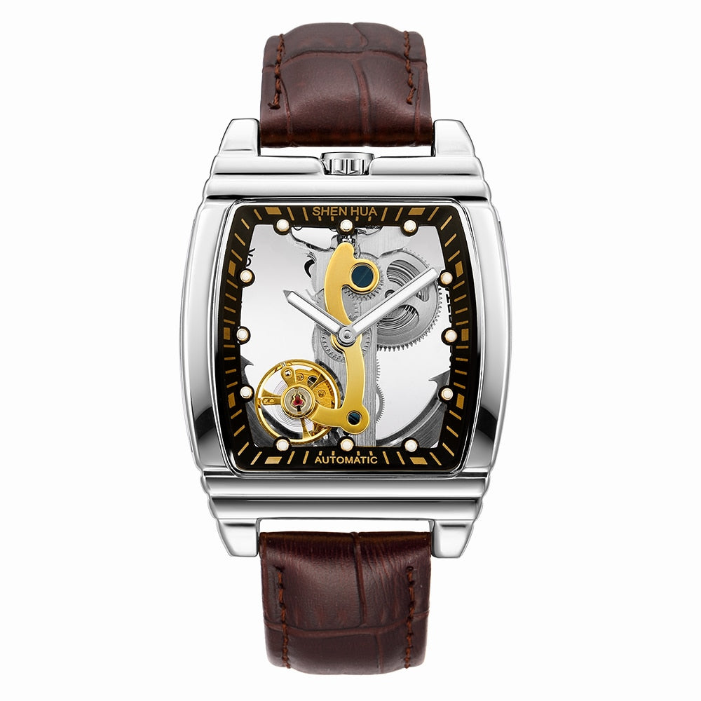Gorben Luxury Men's Transparent Automatic Self - Winding Mechanical Wristwatch