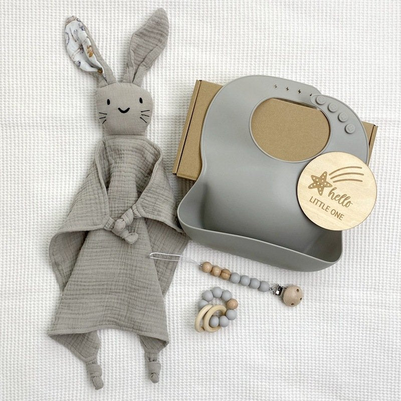 Adorable Solid - Color Cotton Baby Comfort Blanket Set