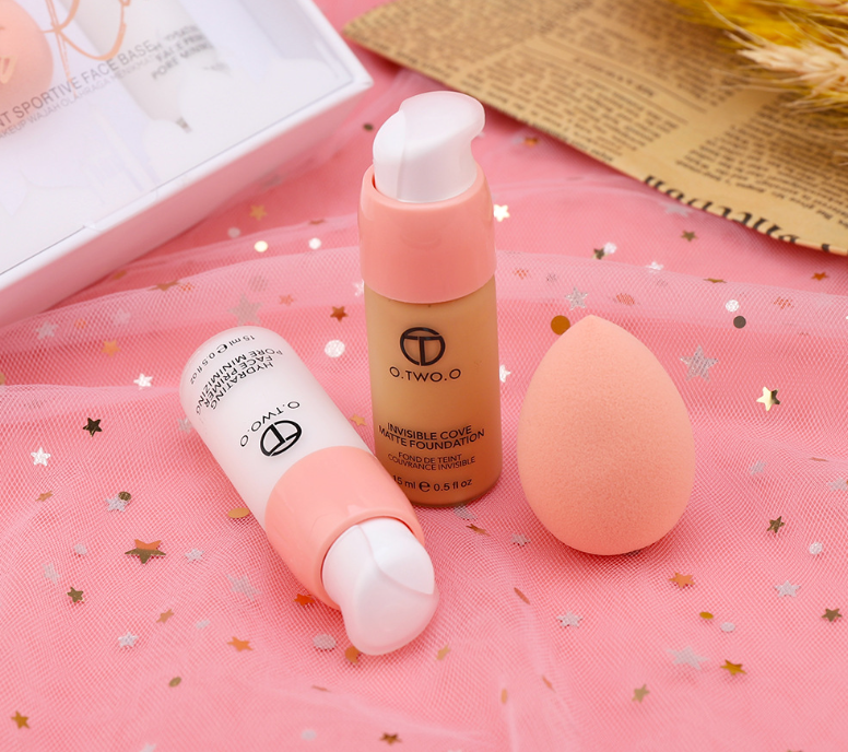 Invisible Pore Moisturizing Makeup Primer and Concealer Liquid Foundation Makeup Set