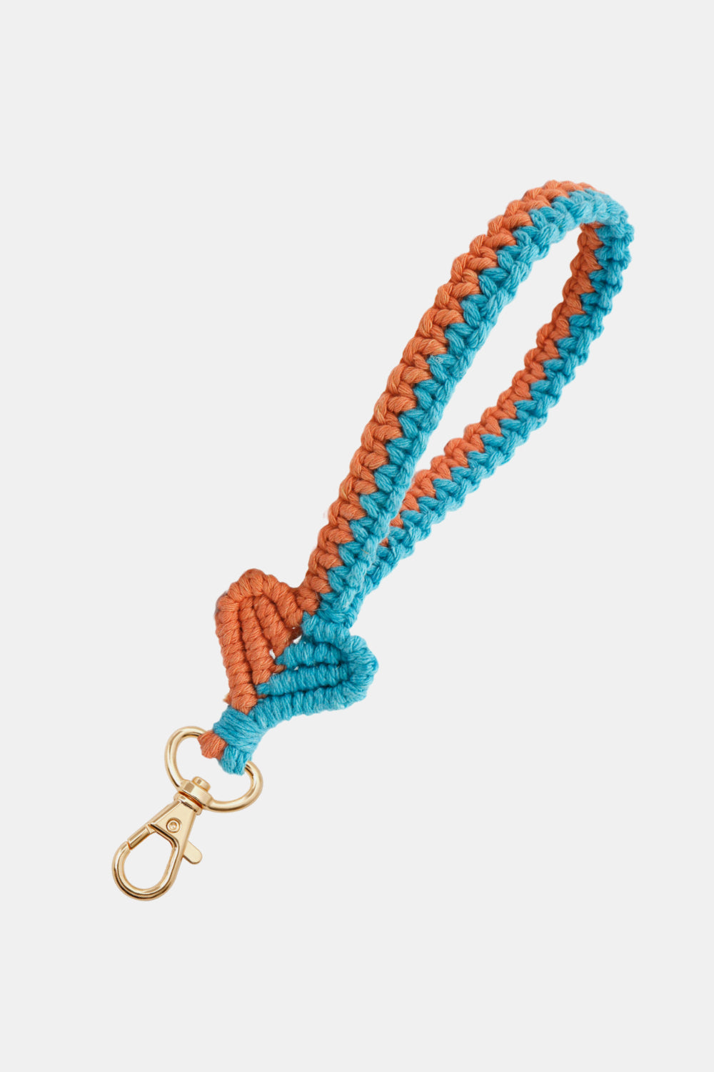 Handmade Heart - Shaped Macrame Keychain with Zinc Alloy and Cotton
