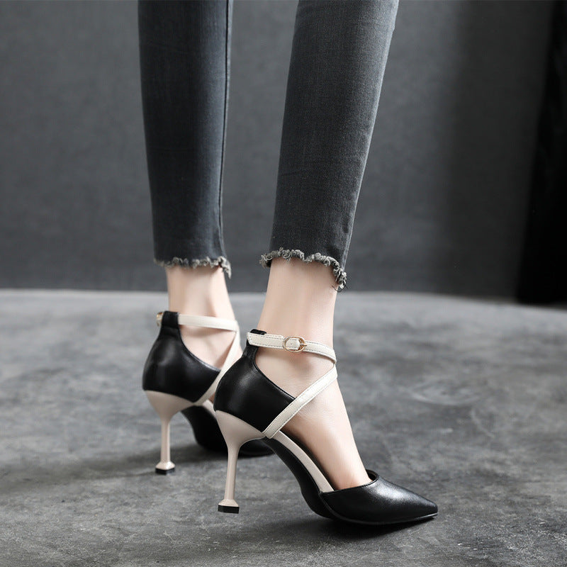 Stylish Pointed Toe High Heel Stilettos with Buckle and Colorful Options