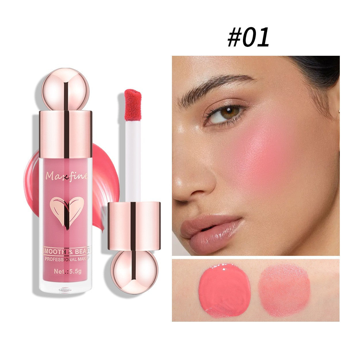 Natural Liquid Makeup Blush with Highlighting Effect