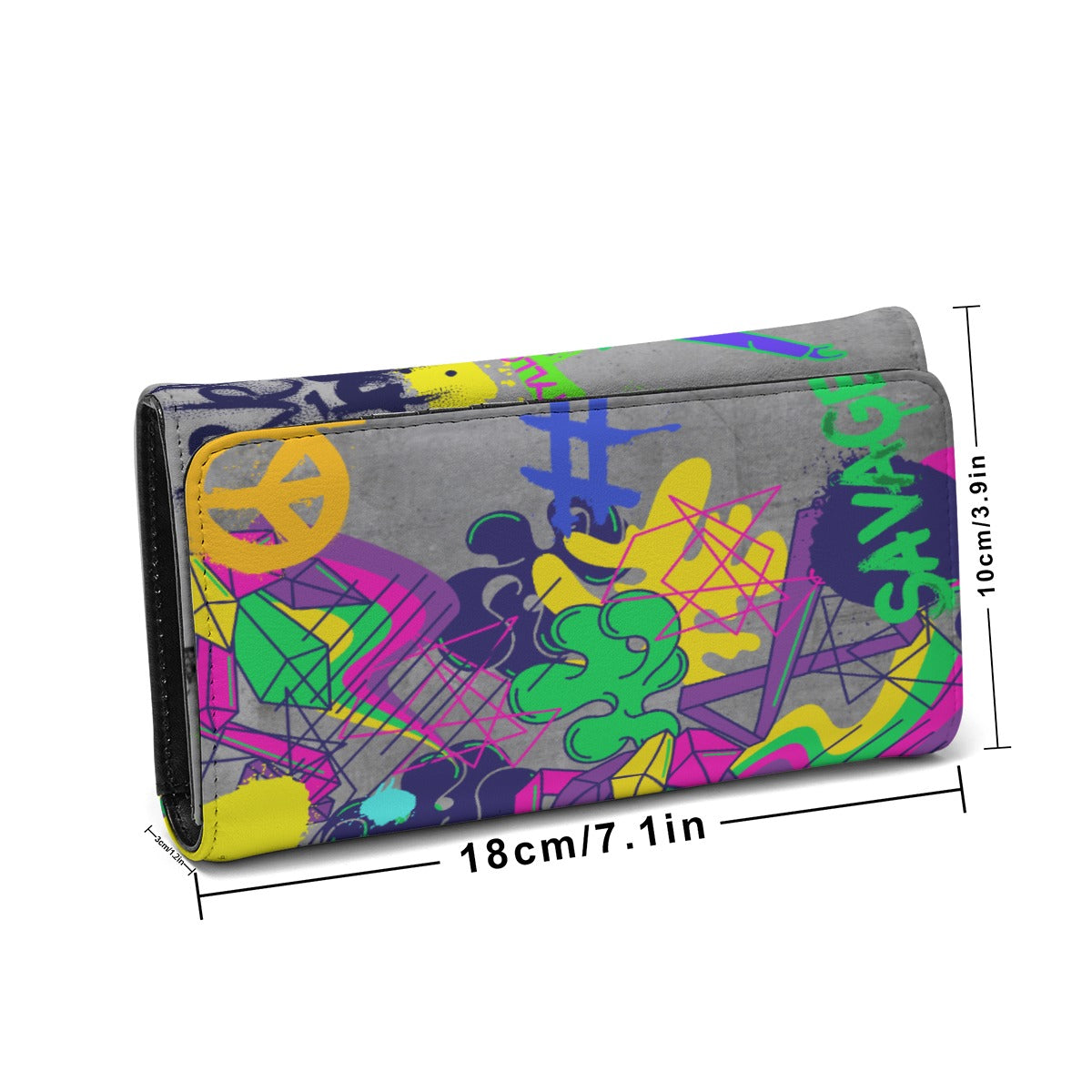 Foldable Graffiti, Paint, and Art-Inspired Spray-Painted Motivational Wallet with 'Don't Give Up' Design (Designed by Dunbi)