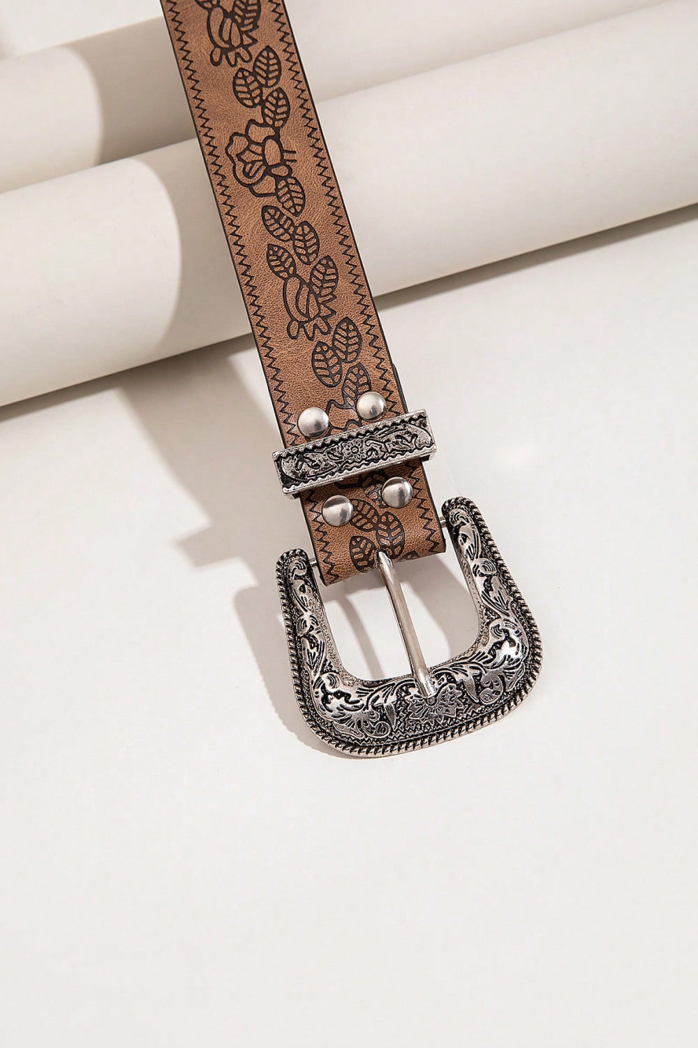 Exquisite Floral Design PU Leather Fashion Belt