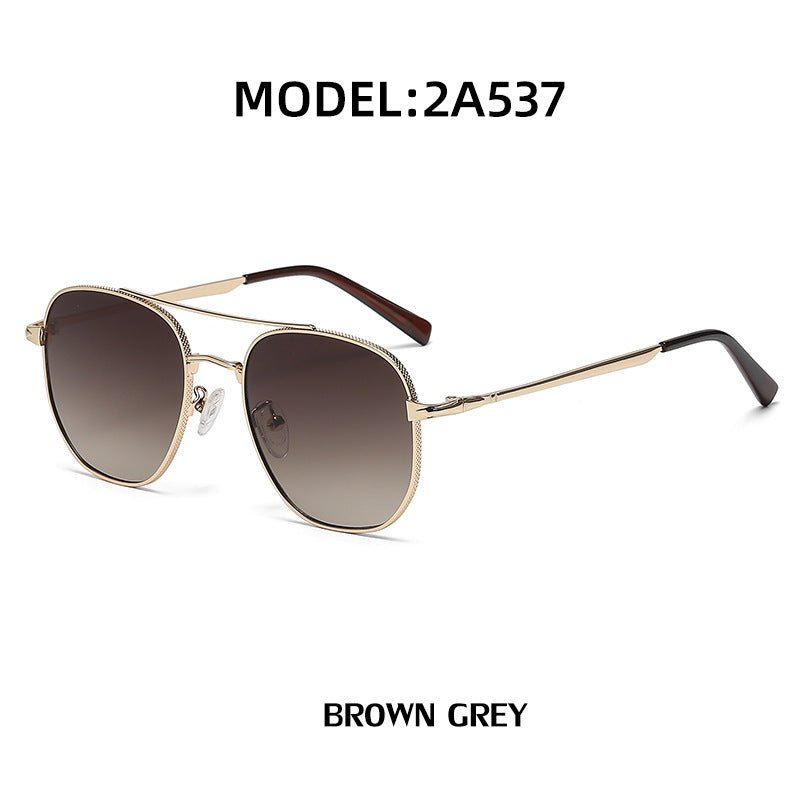 Trendy Retro Men's Double - Beam All - Metal Rim UV - Protecting Sunglasses