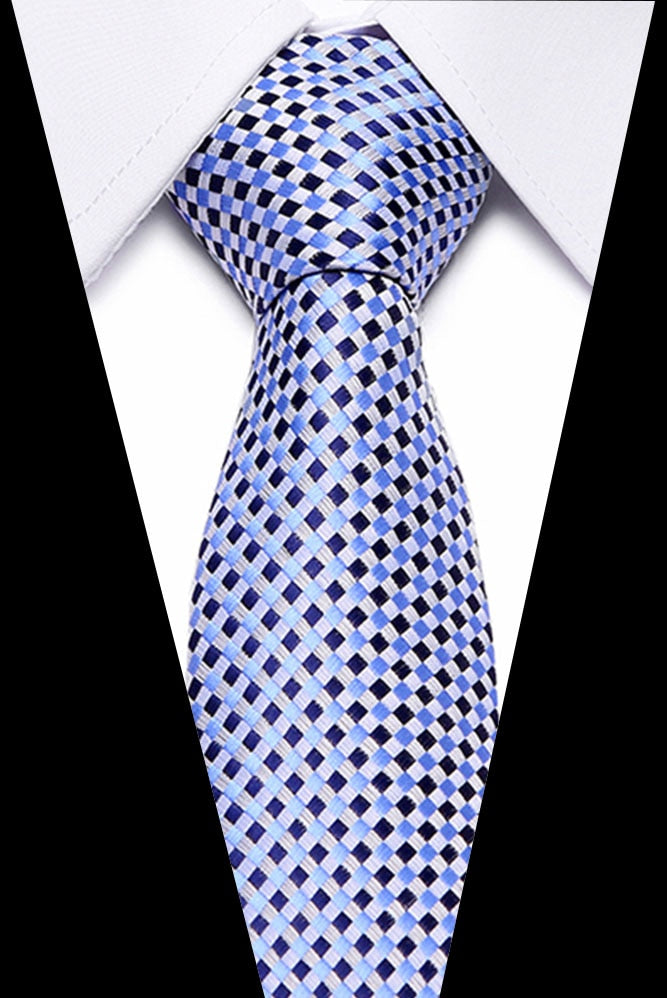 KissLuck Men's 100% Silk Classic Plaid Neckties in Multiple Colors