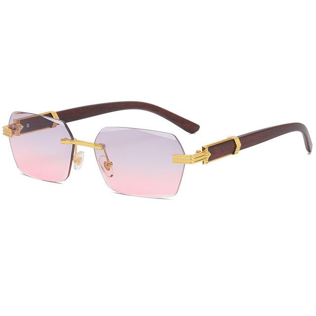 Stylish Frameless Eyeglasses with Exquisite Wood Grain Design
