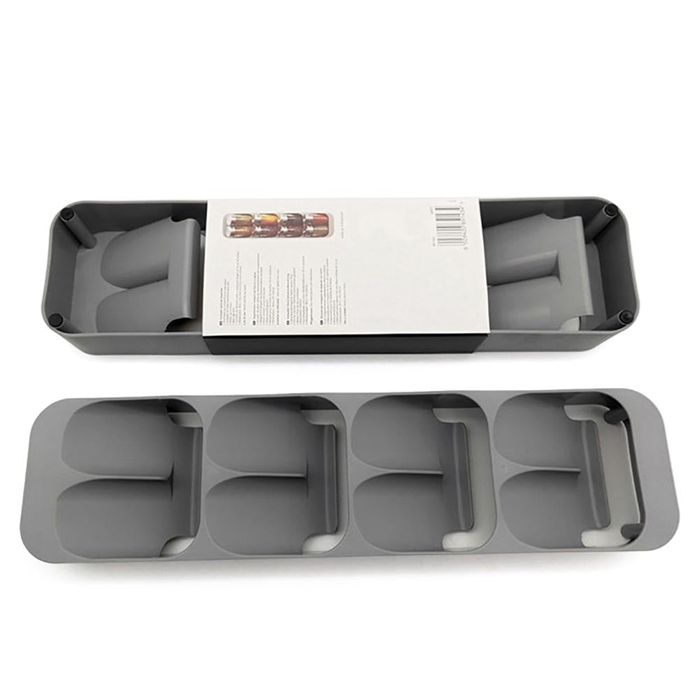 Eight-Slot Condiment Seasoning Bottle Storage Holder - 8 Grid Kitchen Organizer