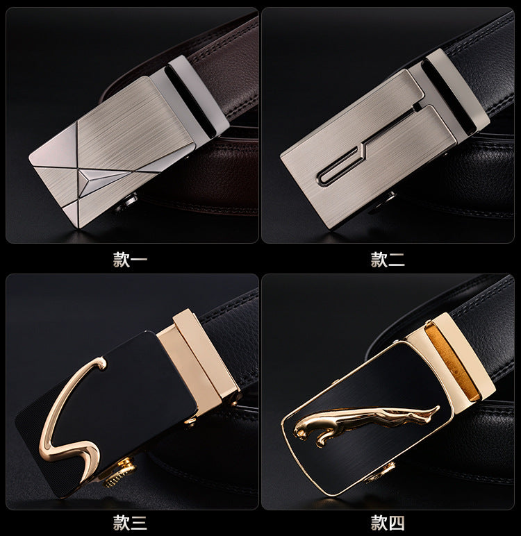 Men's Monochrome Automatic Square Metal Belt Buckle for Business