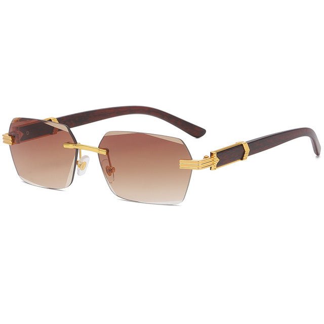 Stylish Frameless Eyeglasses with Exquisite Wood Grain Design