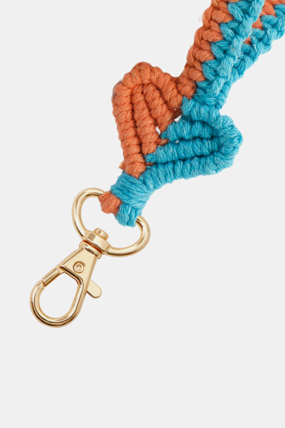 Handmade Heart - Shaped Macrame Keychain with Zinc Alloy and Cotton