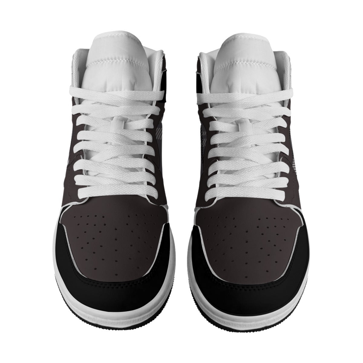 Dunbi-Designed Men's Fashionable Synthetic Leather Stitching Casual Shoes in Purplish Gray Plaid Pattern