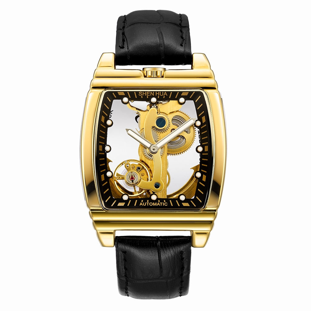 Gorben Luxury Men's Transparent Automatic Self - Winding Mechanical Wristwatch