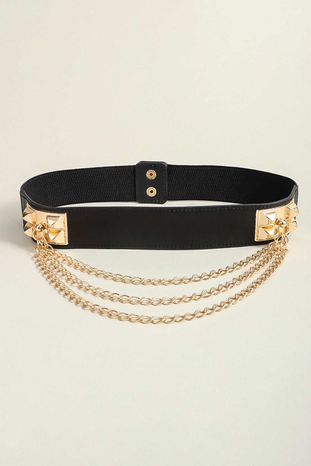 Fashionable Elastic Belt Adorned with Alloy Chain