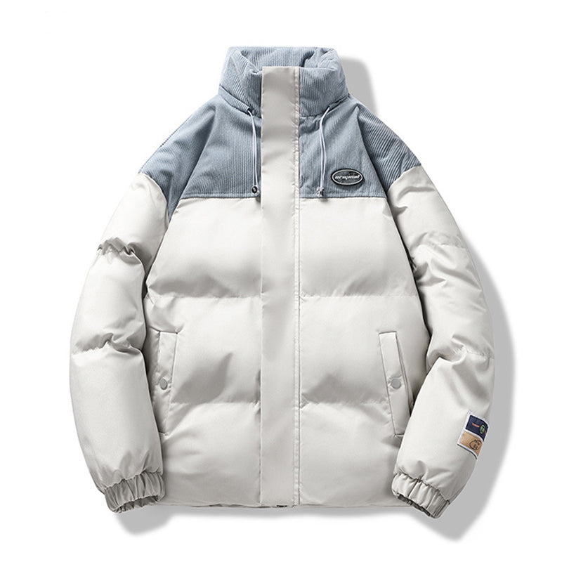 Men's Winter Fashionable and Loose Sports Down Cotton Coat with Stand-up Collar - A Warm and Casual Outerwear for the Cold Season
