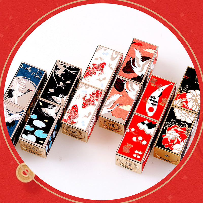 Exquisite Chinese-style Heart-shaped Lipstick Set for Makeup Lovers