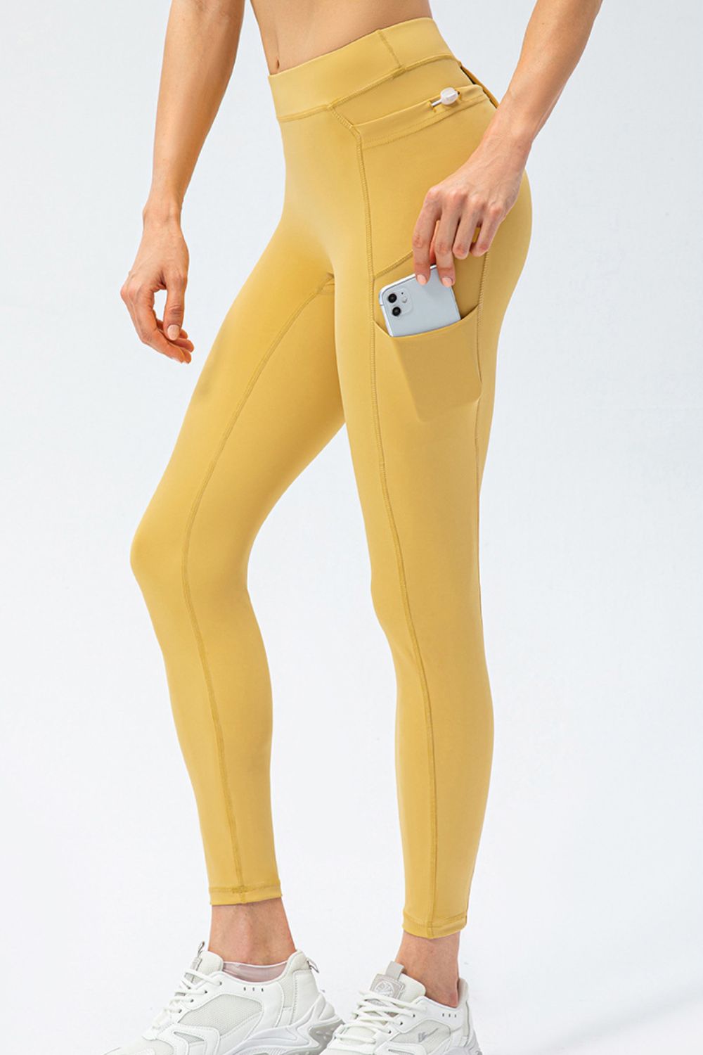 Full-Size High-Waisted Long Sports Pants with Pockets and Slim Fit