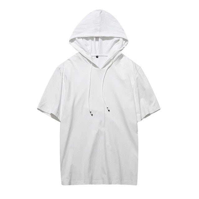 Men's Casual Hooded Short-Sleeved Sports T-Shirt - Ideal for Active Men