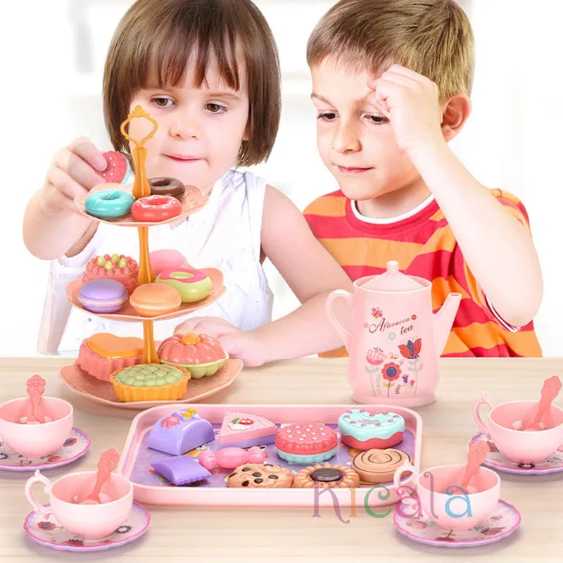 DIY Girls Pretend Play Kitchen Tea Food Cake Set - Ideal Gifts for Kids