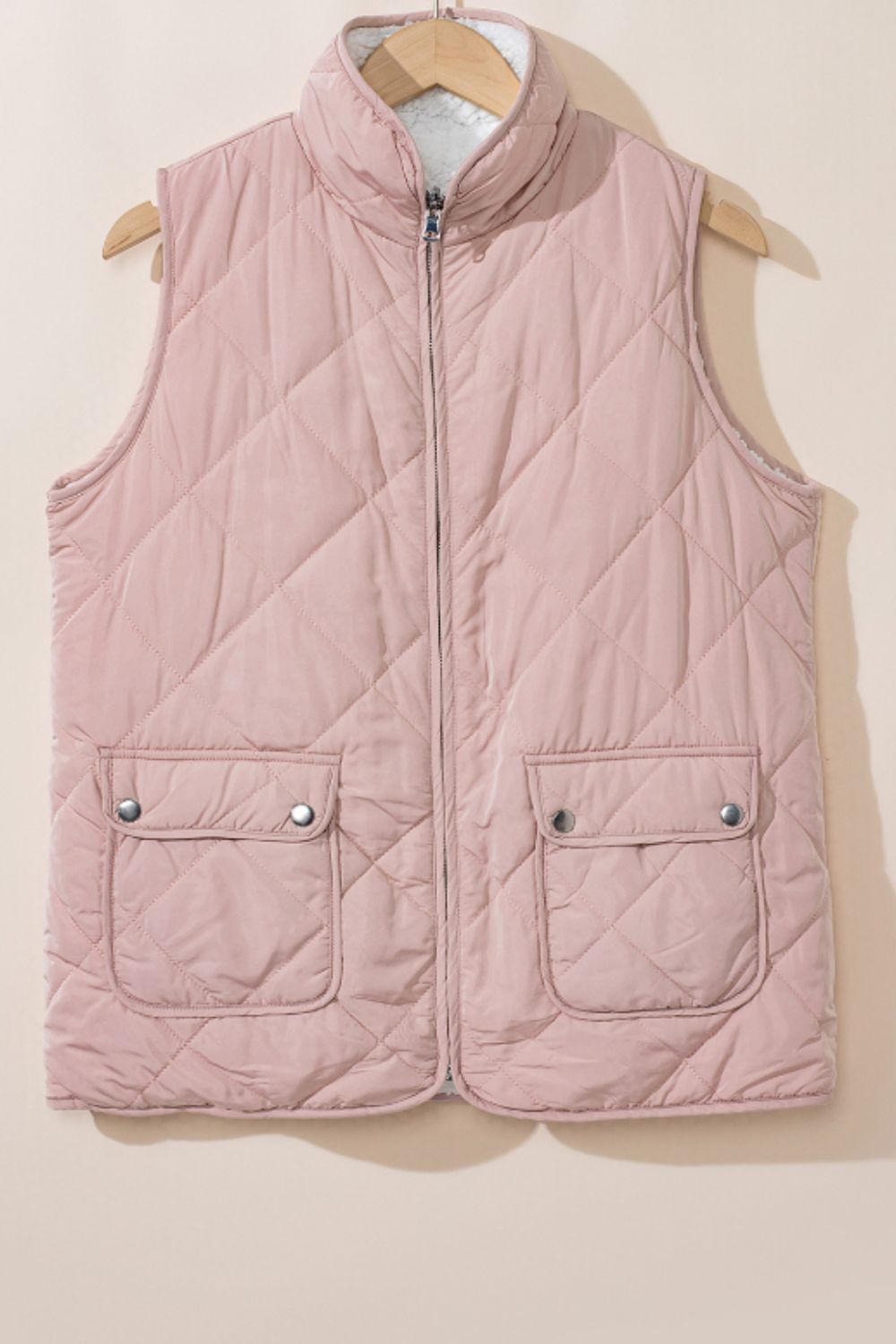 Soft Fuzzy Zip - Up Vest with Convenient Pockets