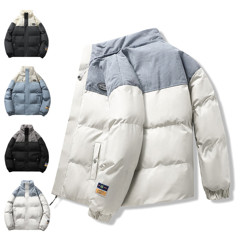Men's Winter Fashionable and Loose Sports Down Cotton Coat with Stand-up Collar - A Warm and Casual Outerwear for the Cold Season