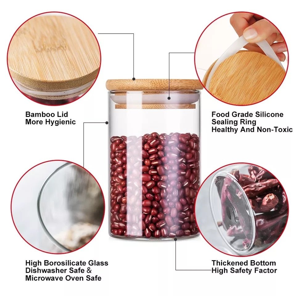 Wholesale Modern Glass Cookie, Candy, Spice, and Condiment Storage Jars with Lids for Kitchen Organization