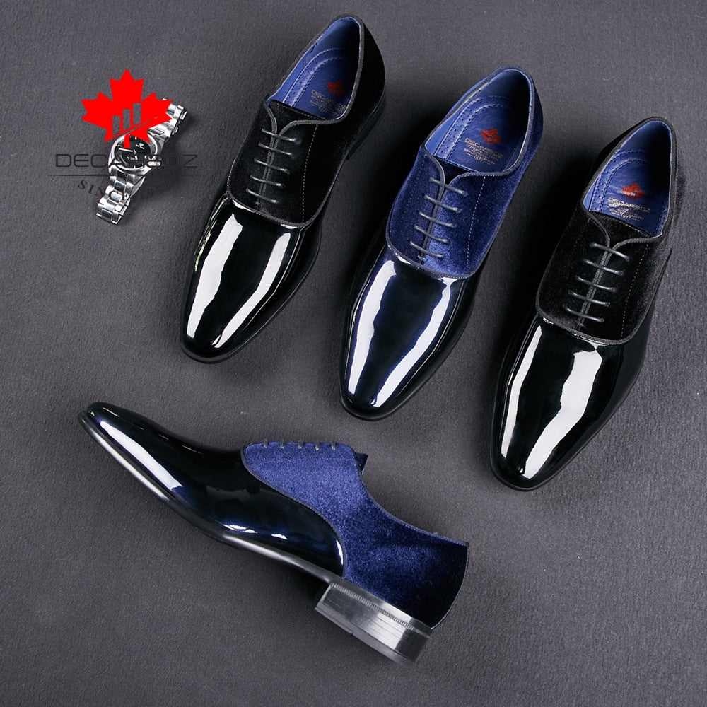 Men's Spring/Autumn PU Leather Pointed-Toe Lace-Up Dress Shoes by DECARSDZ