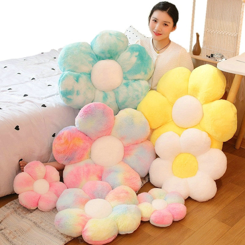 Soft Furry Plush Peach Blossom-Shaped Pillow for Baby Home Decor