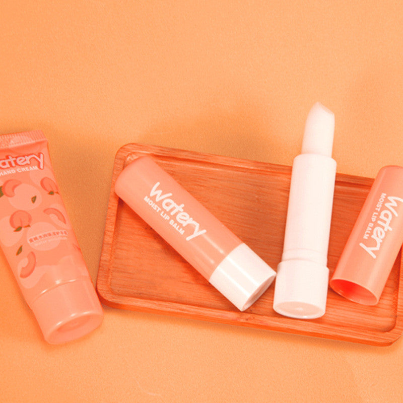 Heng Fang Shi Jing Avocado, Strawberry, and Peach Hand Cream and Lip Balm Set for Moisturizing Students