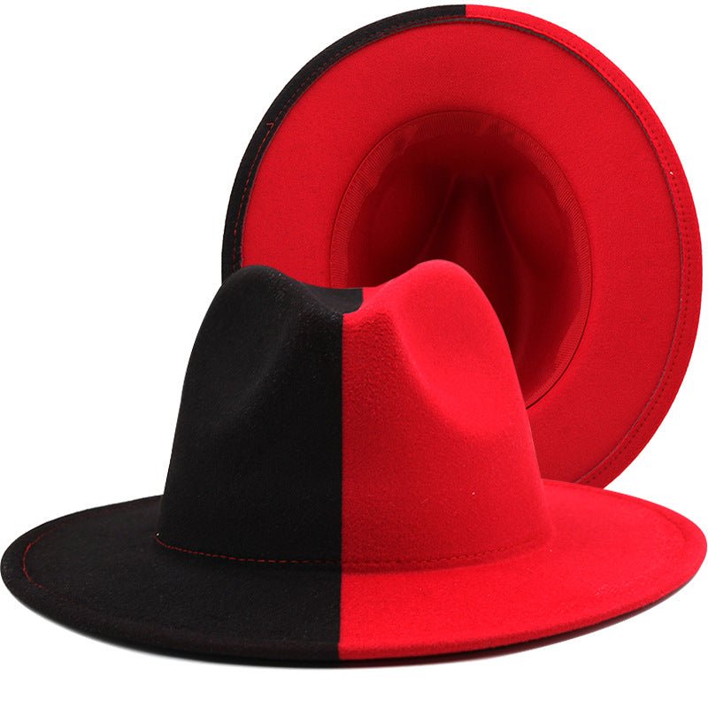 Half-and-Half Style Cotton Fedora Hat for All Seasons